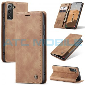 Pouzdro CaseMe Magnetic Book Samsung Galaxy S22+ 5G (SM-S906B) světle hněd&eacute;