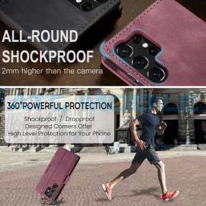 Pouzdro CaseMe Book Samsung Galaxy S25 Ultra 5G (SM-S938B) červen&eacute;