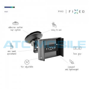Drž&aacute;k Fixed FIX3 s adhesivn&iacute; př&iacute;savkou pro smartphony vět&scaron;&iacute;ch rozměrů (&scaron;&iacute;řka 6-9cm)