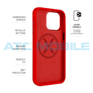 Zadn&iacute; kryt FIXED MagFlow s podporou Magsafe iPhone 15 Pro Max, červen&yacute;