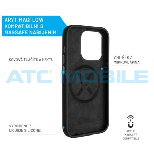 Zadn&iacute; kryt FIXED MagFlow s podporou Magsafe iPhone 14, čern&yacute;