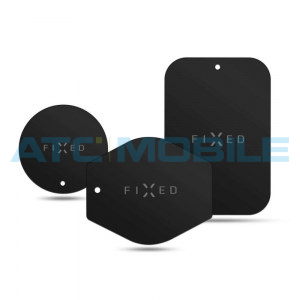 Sada n&aacute;hradn&iacute;ch pl&iacute;&scaron;ků k magnetick&yacute;m drž&aacute;kům FIXED Icon Plates, čern&aacute;