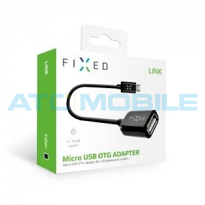 MicroUSB OTG adapt&eacute;r FIXED pro mobiln&iacute; telefony a tablety, USB 2.0, čern&yacute;