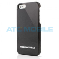iPhone 5/5S, SE zadn&iacute; kryt Karl Lagerfeld Vinyl čern&yacute;
