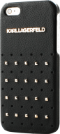 iPhone 5/5S, SE zadn&iacute; kryt Karl Lagerfeld Trendy s cvočky čern&yacute;
