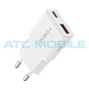 Nab&iacute;ječka Mobiola Slim 30W (USB + USB-C), b&iacute;l&aacute; 