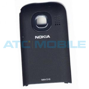 Kryt baterie Nokia C2-02, C2-03, C2-06 čern&yacute; (Chrome Black), origin&aacute;ln&iacute; - 0258197