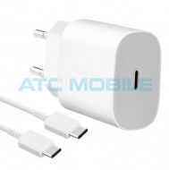 Samsung nab&iacute;ječka EP-TA800EWE (25W) b&iacute;l&aacute; + kabel USB-C / USB-C 