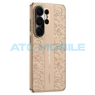 Shield4U kryt z PU kůže Cloud Dragon Samsung Galaxy S25 Ultra 5G (SM-S938B) zlat&yacute;