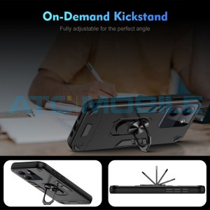 Shockproof kryt Shield4U ZTE A54 4G čern&yacute; s kroužkem
