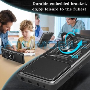 Shield4U Shockproof Camera Sliding kryt Motorola Edge 60 Fusion (XT2503) s uzavřen&iacute;m kamery čern&yacute;