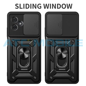 Shield4U Shockproof Camera Sliding kryt Motorola Moto G54 5G (XT2343-6) s uzavřen&iacute;m kamery čern&yacute;