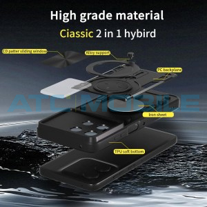 Shield4U Shockproof Camera Sliding kryt Motorola Moto G56 5G (XT2529) s uzavřen&iacute;m kamery čern&yacute;
