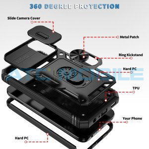 Shockproof Camera Sliding kryt Shield4U Samsung Galaxy A25 5G (SM-A256) s uzavřen&iacute;m kamery čern&yacute;