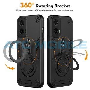 Shield4U Shockproof kryt Motorola Moto G35 5G (XT2433) čern&yacute; s otočn&yacute;m kroužkem