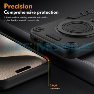 Shield4U Shockproof kryt Motorola Moto G35 5G (XT2433) čern&yacute; s otočn&yacute;m kroužkem