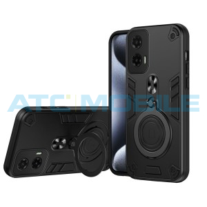 Shield4U Shockproof kryt Motorola Moto G35 5G (XT2433) čern&yacute; s otočn&yacute;m kroužkem