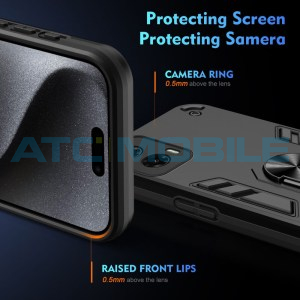 Shield4U Shockproof kryt Motorola Moto G35 5G (XT2433) čern&yacute; s kroužkem