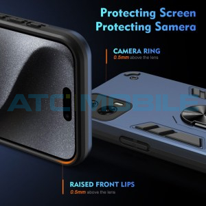 Shield4U Shockproof kryt Motorola Moto G35 5G (XT2433) modr&yacute; s kroužkem