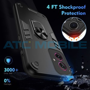 Shield4U Shockproof kryt Motorola Moto G55 5G (XT2435) čern&yacute; s kroužkem
