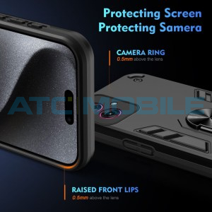 Shield4U Shockproof kryt Motorola Moto G55 5G (XT2435) čern&yacute; s kroužkem