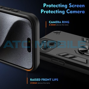 Shield4U Shockproof kryt Motorola Moto G75 5G (XT2437) čern&yacute; s kroužkem