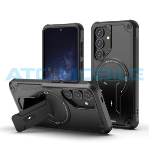 Shield4U Armor MagSafe kryt Samsung Galaxy S24 5G (SM-S921B), S25 5G (SM-S931B) čern&yacute; s drž&aacute;kem