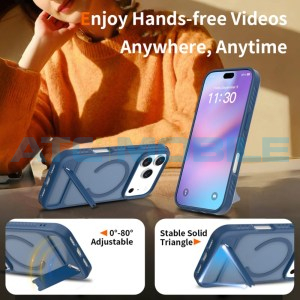 Ochrann&yacute; kryt Shield4U Anti-drop iPhone 17 Pro (MagSafe) se stoj&aacute;nkem modr&yacute;