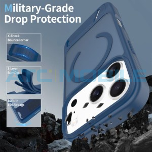 Ochrann&yacute; kryt Shield4U Anti-drop iPhone 17 Pro Max (MagSafe) se stoj&aacute;nkem modr&yacute;