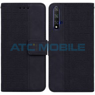 Pouzdro Shield4U Huawei Nova 5T (YAL-L21), Honor 20 (YAL-L21A) Geometric Texture otev&iacute;rac&iacute; čern&eacute;