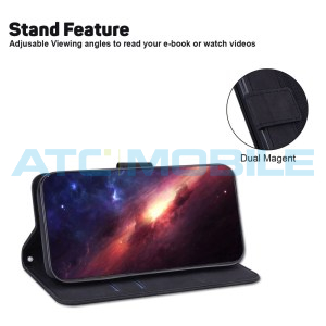 Pouzdro Shield4U Huawei Nova 5T (YAL-L21), Honor 20 (YAL-L21A) Geometric Texture otev&iacute;rac&iacute; čern&eacute;