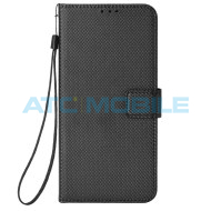Pouzdro Shield4U Infinix Hot 30i (X669D) Diamond Texture otev&iacute;rac&iacute; čern&eacute;