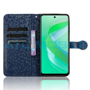 Pouzdro Shield4U Infinix Smart 8 (X6525) Honeycomb otev&iacute;rac&iacute; modr&eacute;