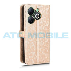 Pouzdro Shield4U Infinix Smart 8 (X6525) Honeycomb otev&iacute;rac&iacute; zlat&eacute;