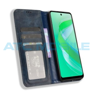 Pouzdro Shield4U Magnetic Infinix Smart 8 (X6525) Retro Texture otev&iacute;rac&iacute; modr&eacute;