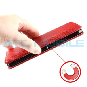 Pouzdro Shield4U Magnetic Infinix Smart 8 (X6525) Retro Texture otev&iacute;rac&iacute; červen&eacute;