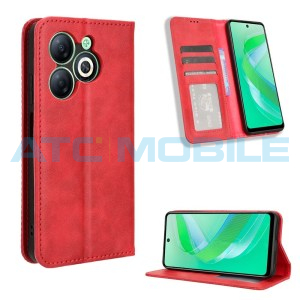 Pouzdro Shield4U Magnetic Infinix Smart 8 (X6525) Retro Texture otev&iacute;rac&iacute; červen&eacute;