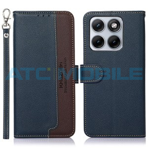 Pouzdro Shield4U Motorola Edge 70 Fusion (XT2605) Litchi RFID blokace, modr&eacute;
