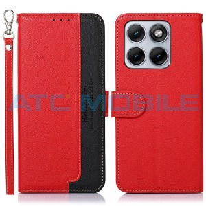 Pouzdro Shield4U Motorola Edge 70 Fusion (XT2605) Litchi RFID blokace, červen&eacute;