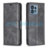 Pouzdro Shield4U Motorola Edge 40 Pro (XT2301) Lambskin Texture otev&iacute;rac&iacute; čern&eacute;