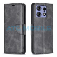 Pouzdro Shield4U Motorola Edge 50 Pro (XT2403) Lambskin Texture otev&iacute;rac&iacute; čern&eacute;