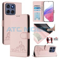 Pouzdro Shield4U Motorola Edge 60 Fusion (XT2503) Cat Rat Texture růžov&eacute;