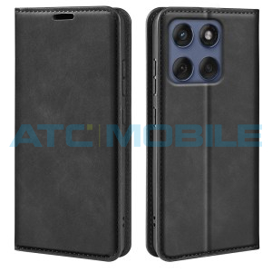 Pouzdro Shield4U Motorola Edge 60 Fusion (XT2503) Retro-skin Magnetic otev&iacute;rac&iacute; čern&eacute;