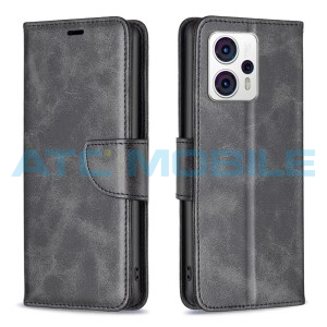Pouzdro Shield4U Motorola Moto G13 4G, G23 4G, G53 5G Lambskin Texture otev&iacute;rac&iacute; čern&eacute;