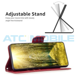 Pouzdro Shield4U Motorola Moto G55 5G (XT2435) Lambskin otev&iacute;rac&iacute; červen&eacute;