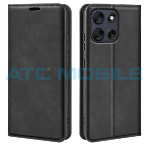 Pouzdro Shield4U Motorola Moto G56 5G (XT2529) Retro-skin Magnetic otev&iacute;rac&iacute; čern&eacute;