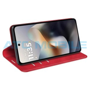 Pouzdro Shield4U Motorola Moto G56 5G (XT2529) Retro-skin Magnetic otev&iacute;rac&iacute; červen&eacute;