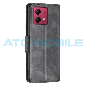 Pouzdro Shield4U Motorola Moto G84 5G Lambskin Texture otev&iacute;rac&iacute; čern&eacute;