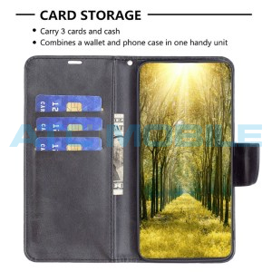 Pouzdro Shield4U Motorola Moto G84 5G Lambskin Texture otev&iacute;rac&iacute; čern&eacute;