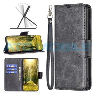 Pouzdro Shield4U Motorola Moto G84 5G Lambskin Texture otev&iacute;rac&iacute; čern&eacute;